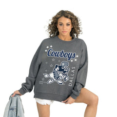Dallas Cowboys Gameday Couture Women's Ready to Rumble Premium Fleece Pullover Sweatshirt Gray | NFL