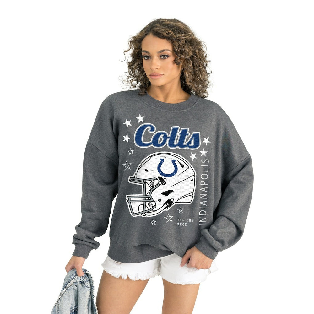 Indianapolis Colts Gameday Couture Women's Ready to Rumble Premium Fleece Pullover Sweatshirt Gray | NFL