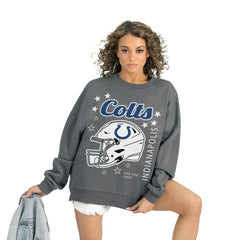 Indianapolis Colts Gameday Couture Women's Ready to Rumble Premium Fleece Pullover Sweatshirt Gray | NFL