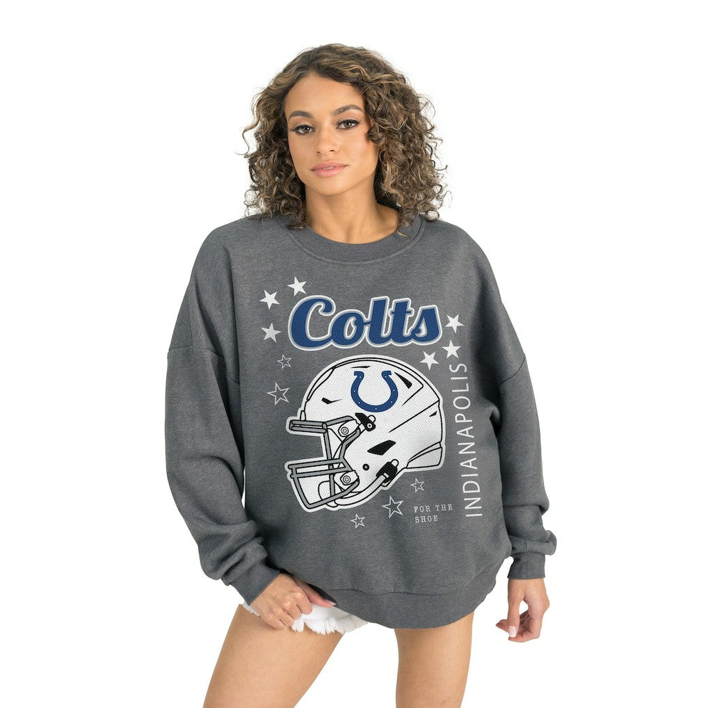 Indianapolis Colts Gameday Couture Women's Ready to Rumble Premium Fleece Pullover Sweatshirt Gray | NFL