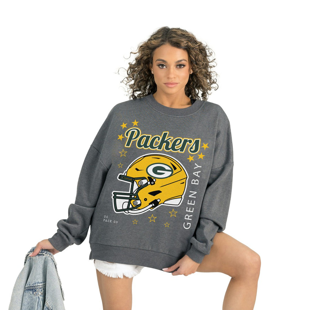 Green Bay Packers Gameday Couture Women's Ready to Rumble Premium Fleece Pullover Sweatshirt Gray | NFL