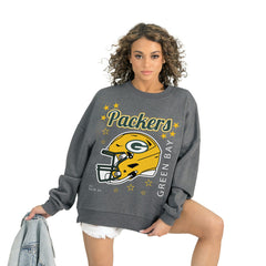 Green Bay Packers Gameday Couture Women's Ready to Rumble Premium Fleece Pullover Sweatshirt Gray | NFL