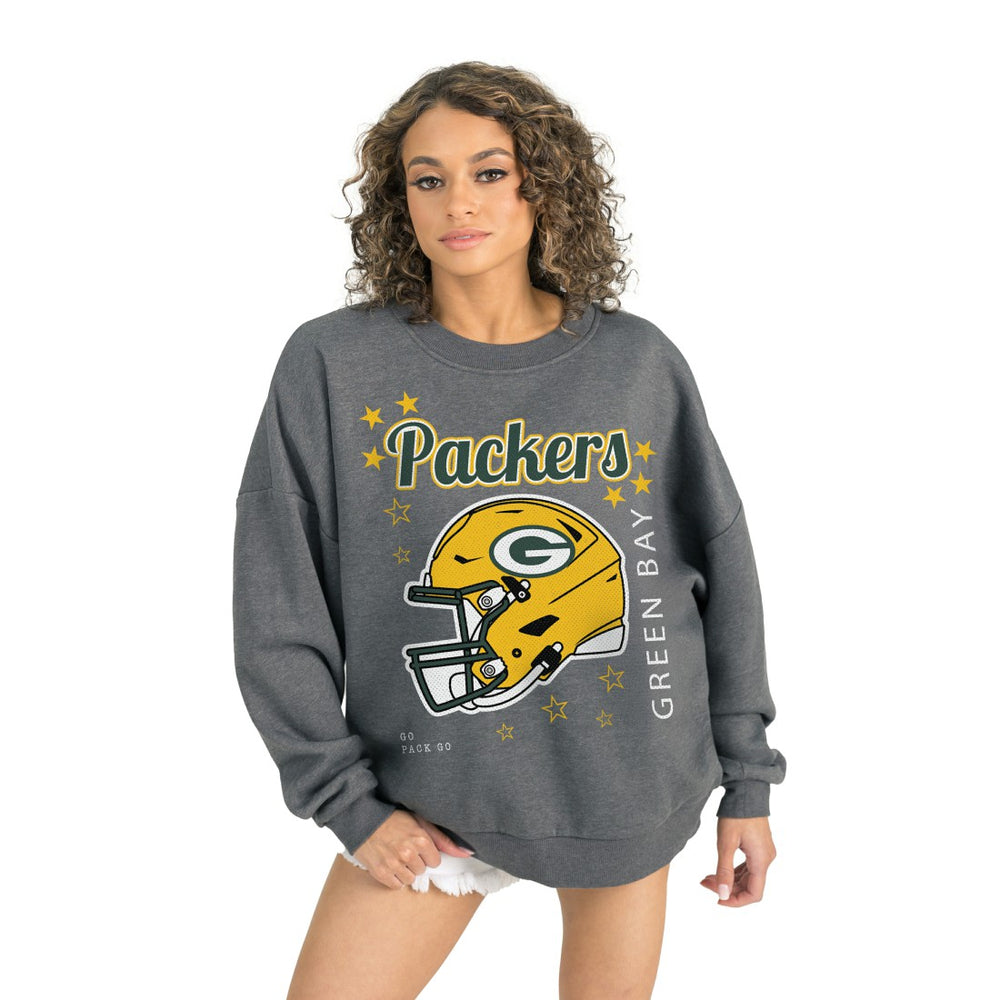 Green Bay Packers Gameday Couture Women's Ready to Rumble Premium Fleece Pullover Sweatshirt Gray | NFL