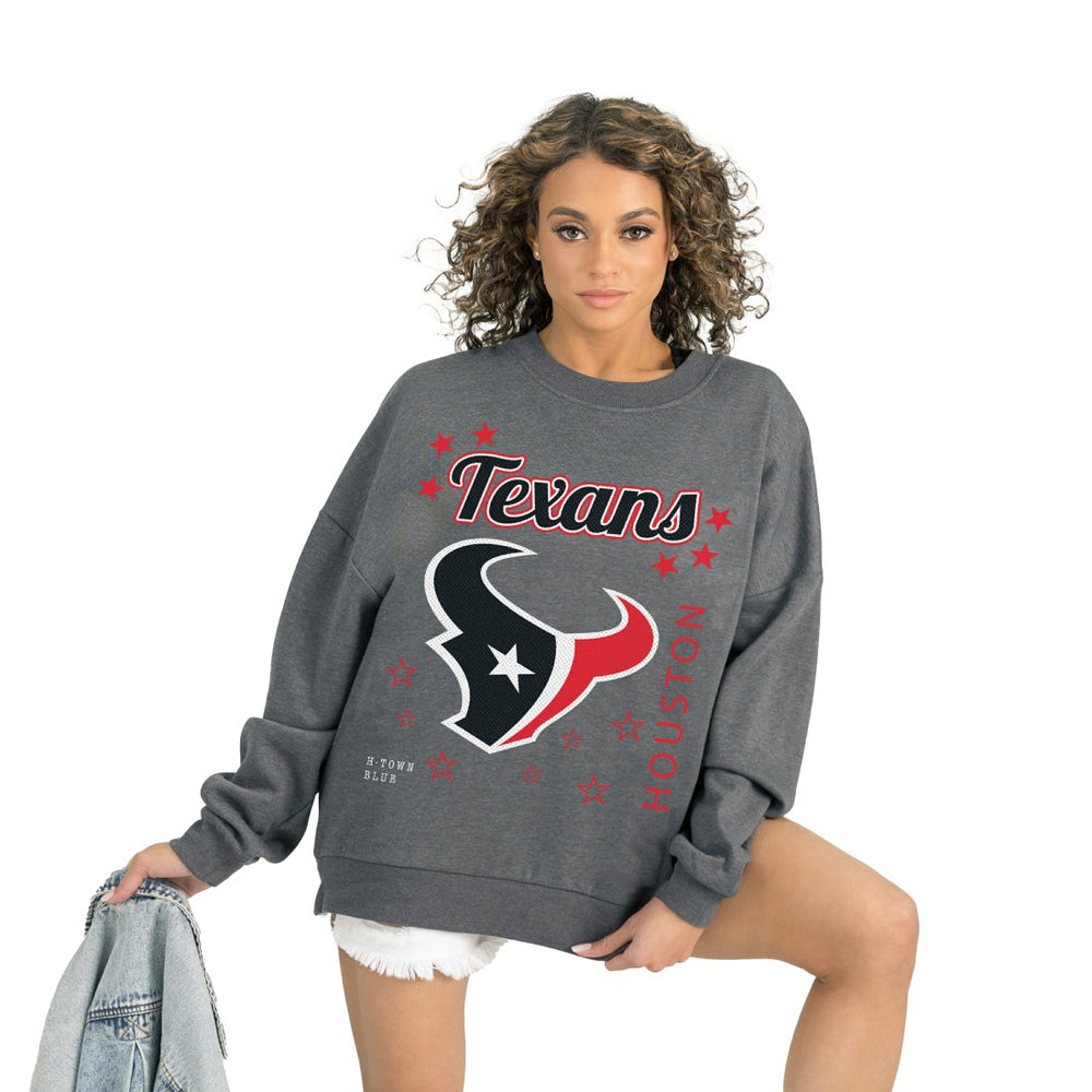 Houston Texans Gameday Couture Women's Ready to Rumble Premium Fleece Pullover Sweatshirt Gray | NFL