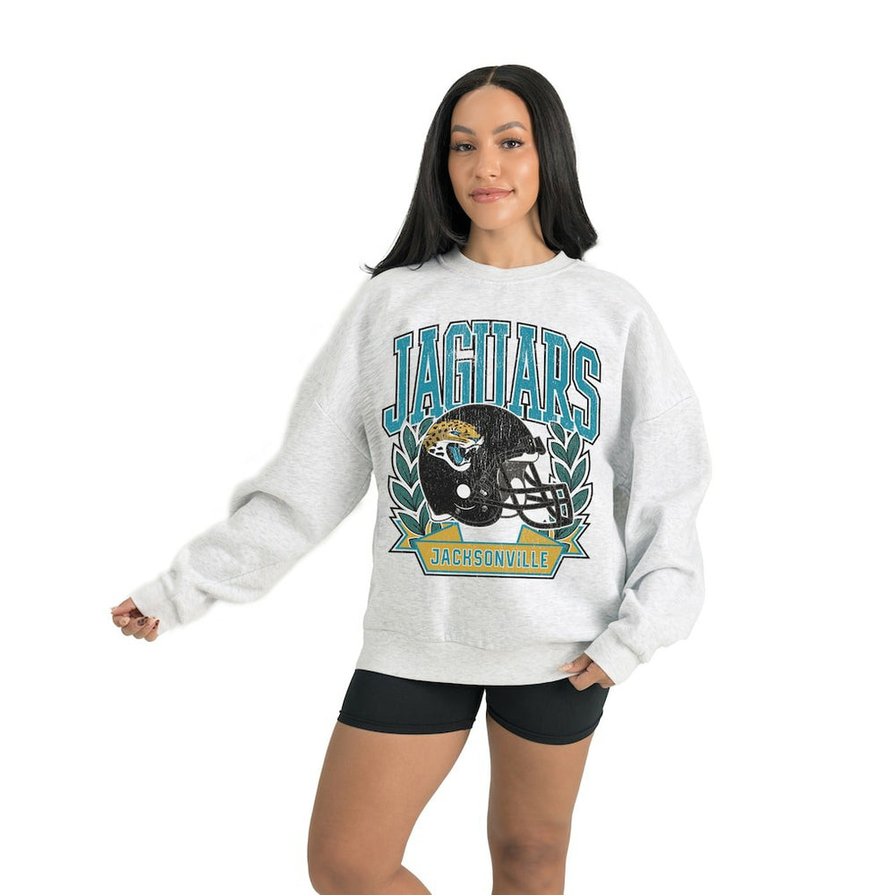 Jacksonville Jaguars Gameday Couture Women's Heritage Premium Fleece Pullover Sweatshirt Gray | NFL