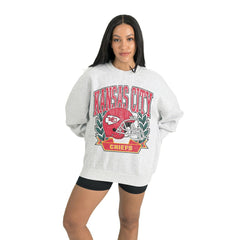 Kansas City Chiefs Gameday Couture Women's Heritage Premium Fleece Pullover Sweatshirt Gray | NFL