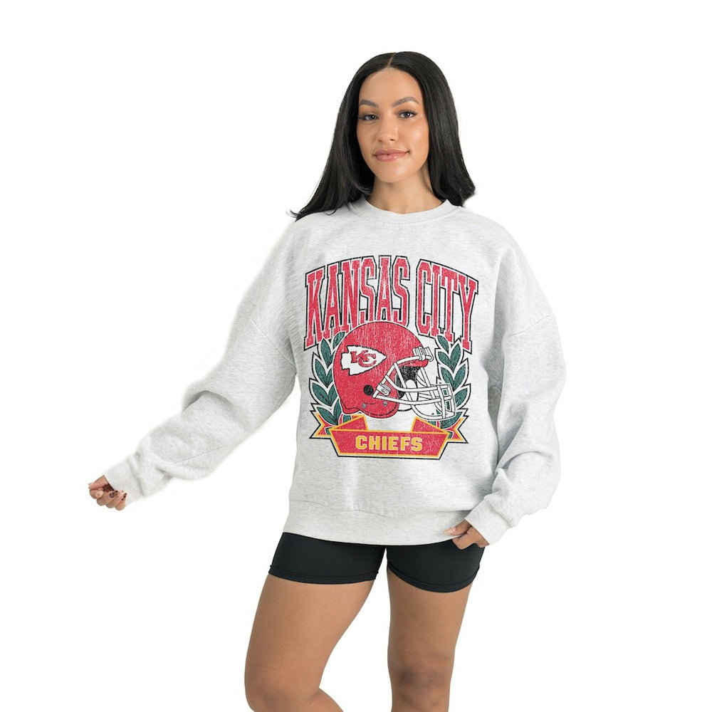 Kansas City Chiefs Gameday Couture Women's Heritage Premium Fleece Pullover Sweatshirt Gray | NFL