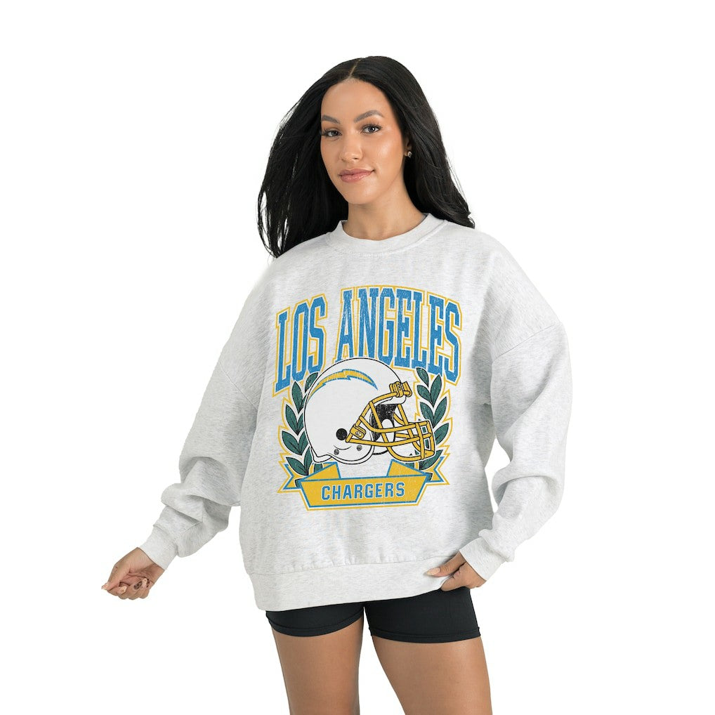 Los Angeles Chargers Gameday Couture Women's Heritage Premium Fleece Pullover Sweatshirt Gray | NFL