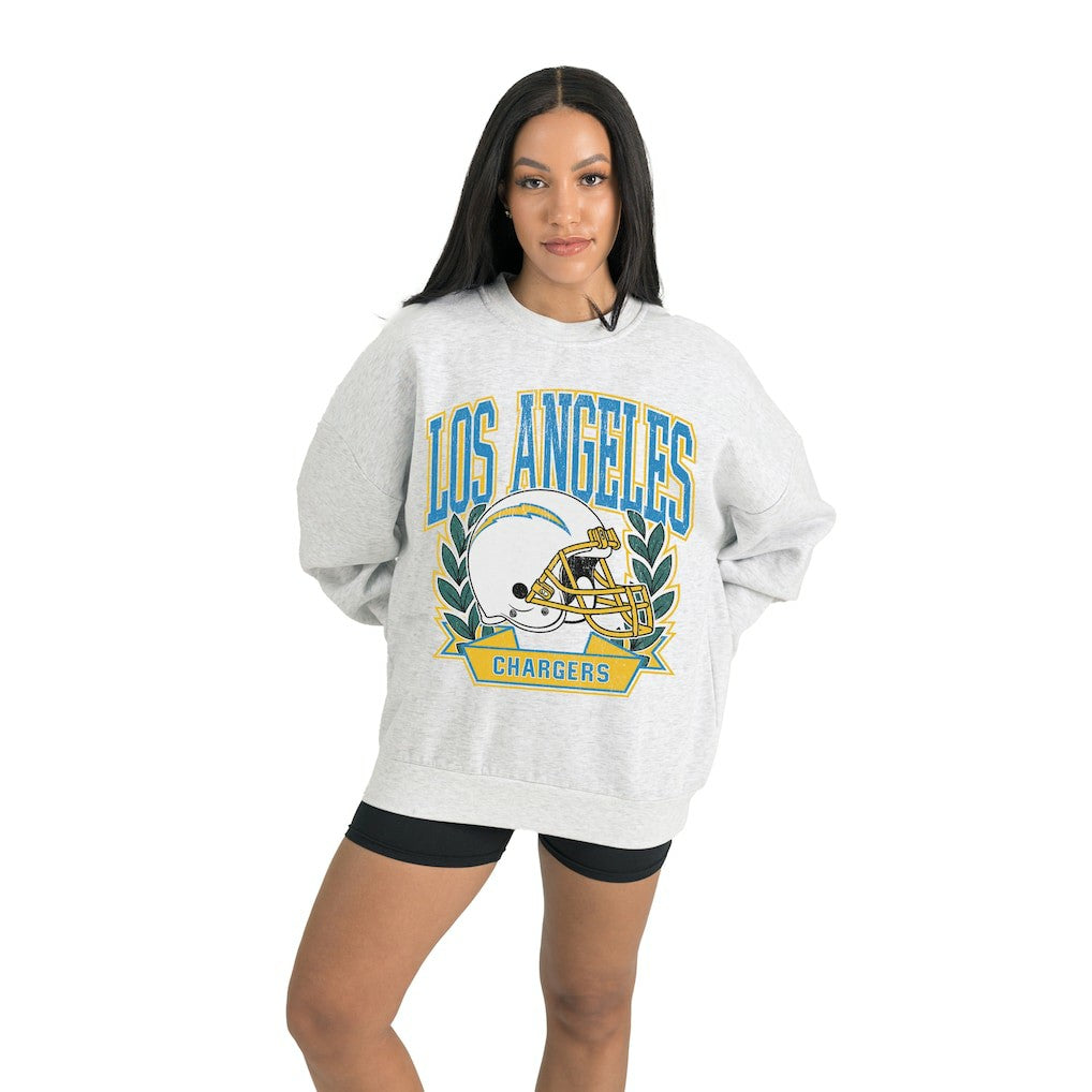 Los Angeles Chargers Gameday Couture Women's Heritage Premium Fleece Pullover Sweatshirt Gray | NFL