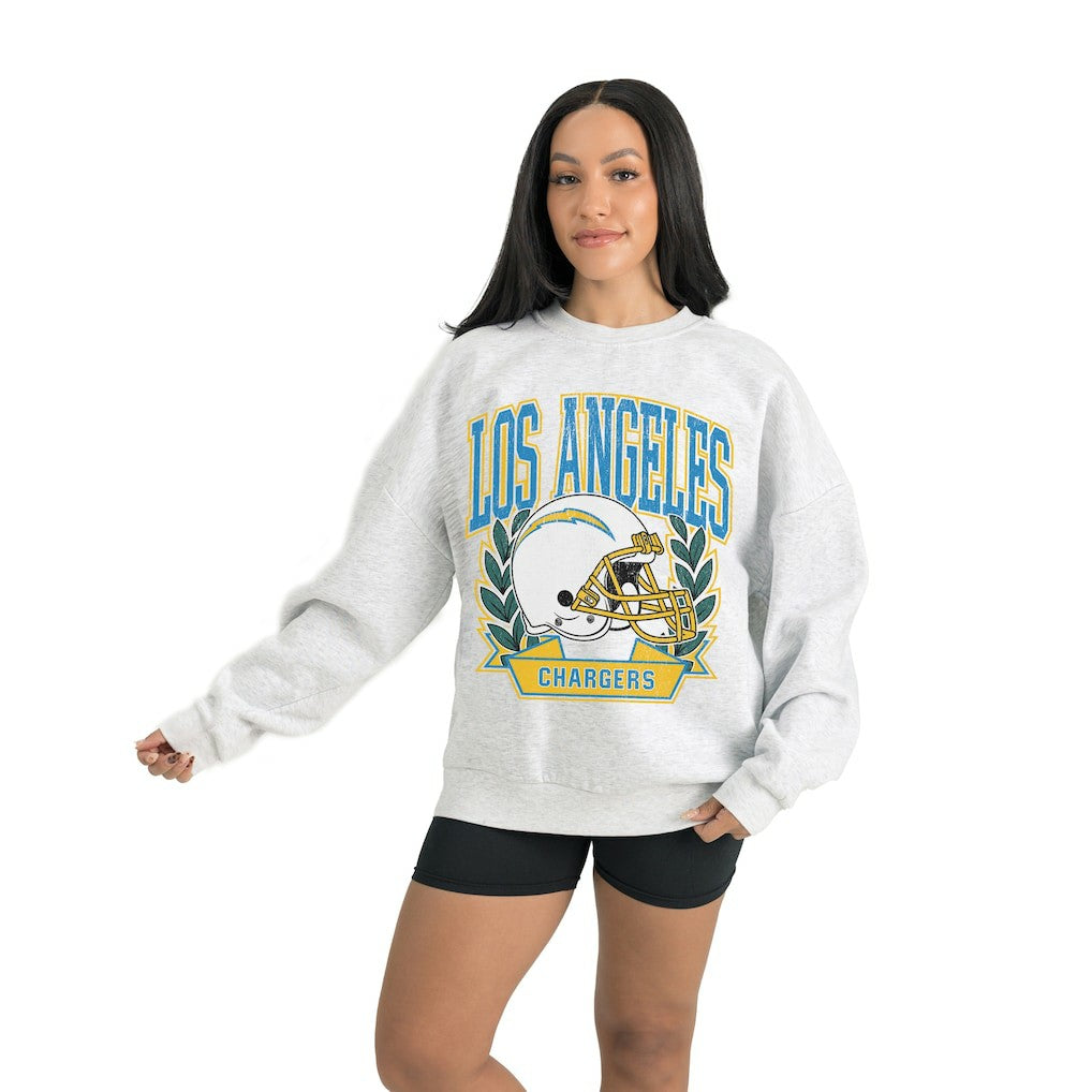 Los Angeles Chargers Gameday Couture Women's Heritage Premium Fleece Pullover Sweatshirt Gray | NFL