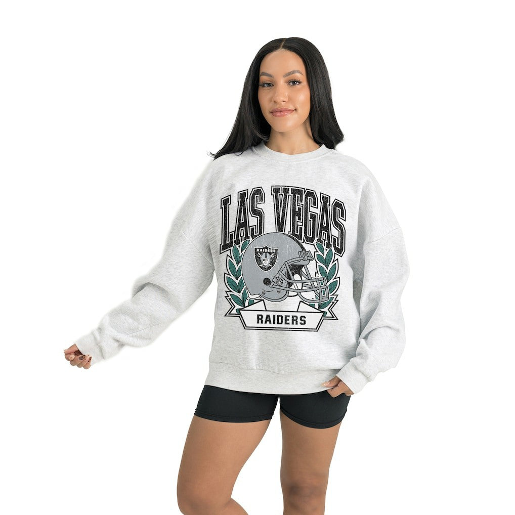 Las Vegas Raiders Gameday Couture Women's Heritage Premium Fleece Pullover Sweatshirt Gray | NFL
