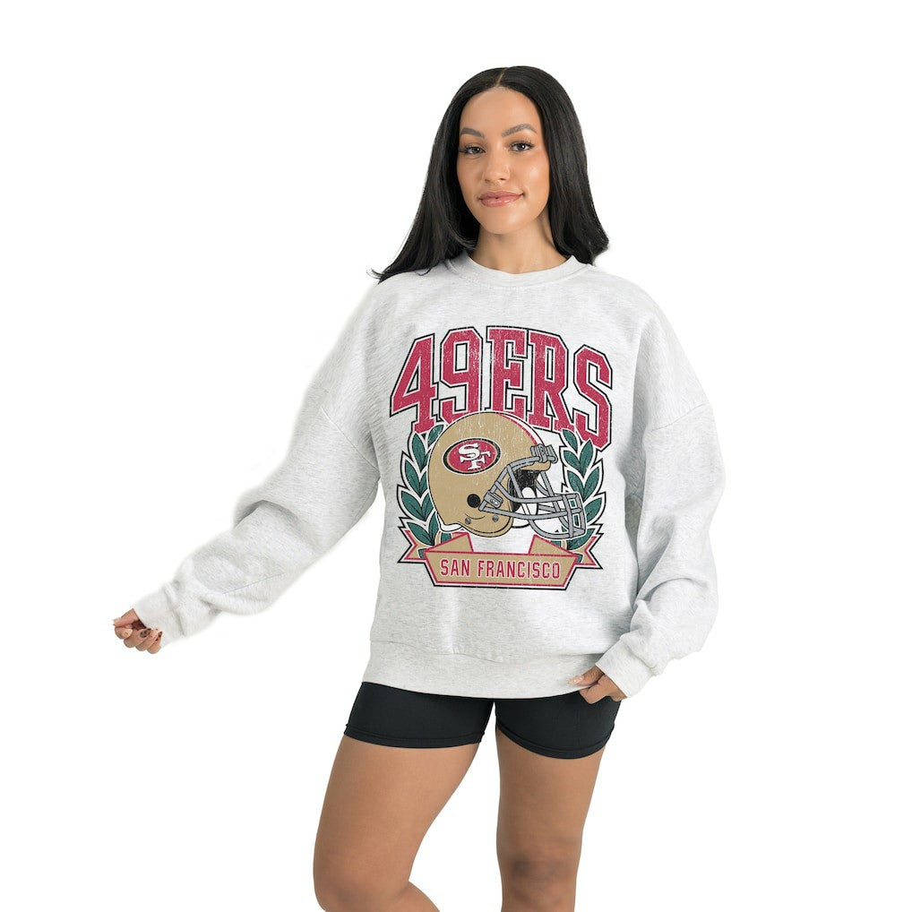 San Francisco 49ers Gameday Couture Women's Heritage Premium Fleece Pullover Sweatshirt Gray | NFL