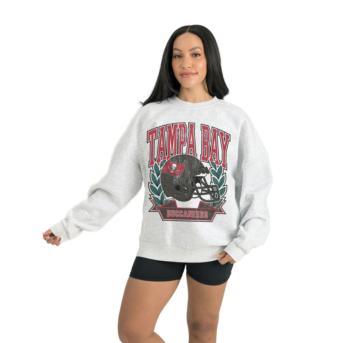 Tampa Bay Buccaneers Gameday Couture Women's Heritage Premium Fleece Pullover Sweatshirt Gray | NFL