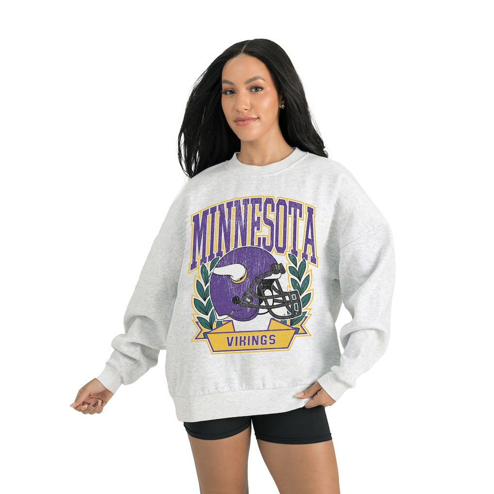 Minnesota Vikings Gameday Couture Women's Heritage Premium Fleece Pullover Sweatshirt Gray | NFL