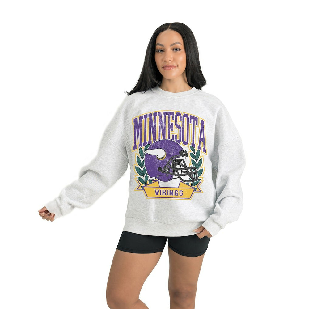 Minnesota Vikings Gameday Couture Women's Heritage Premium Fleece Pullover Sweatshirt Gray | NFL