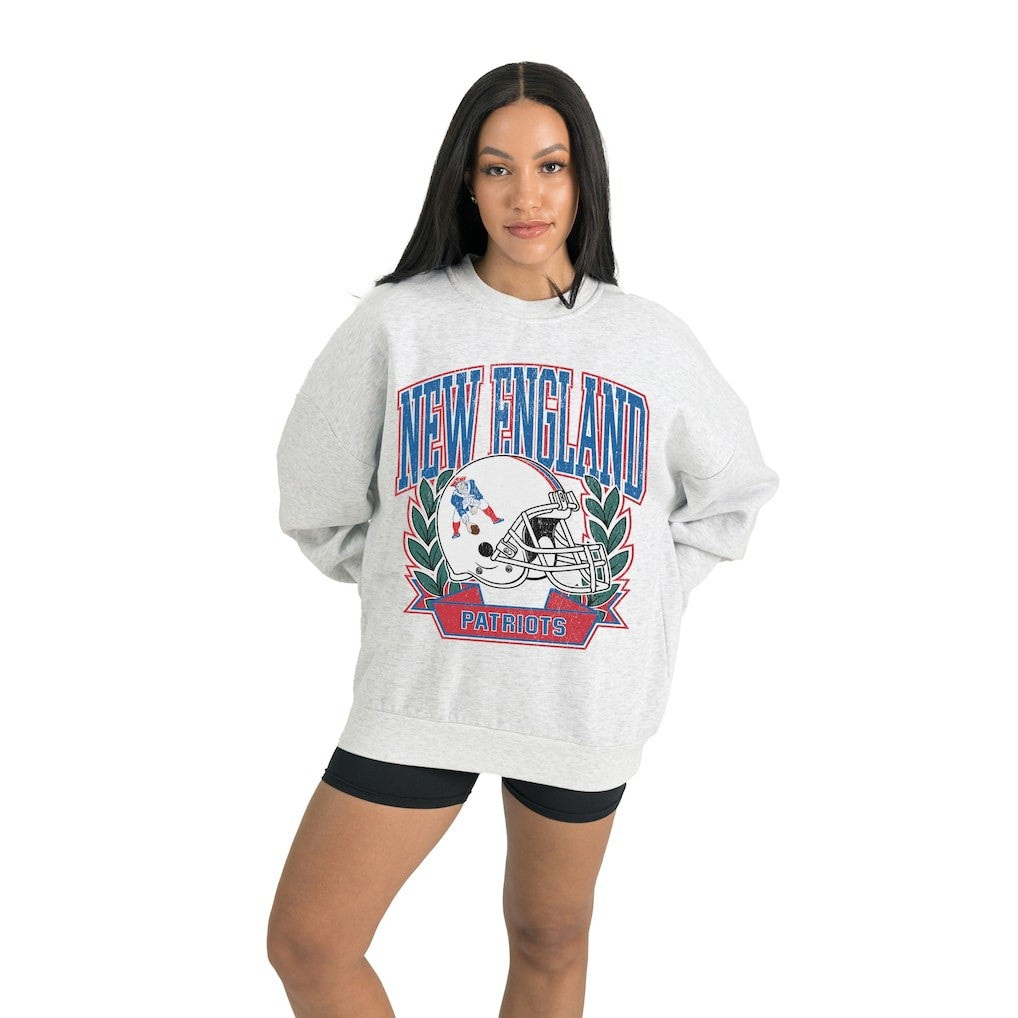 New England Patriots Gameday Couture Women's Heritage Premium Fleece Pullover Sweatshirt Gray | NFL