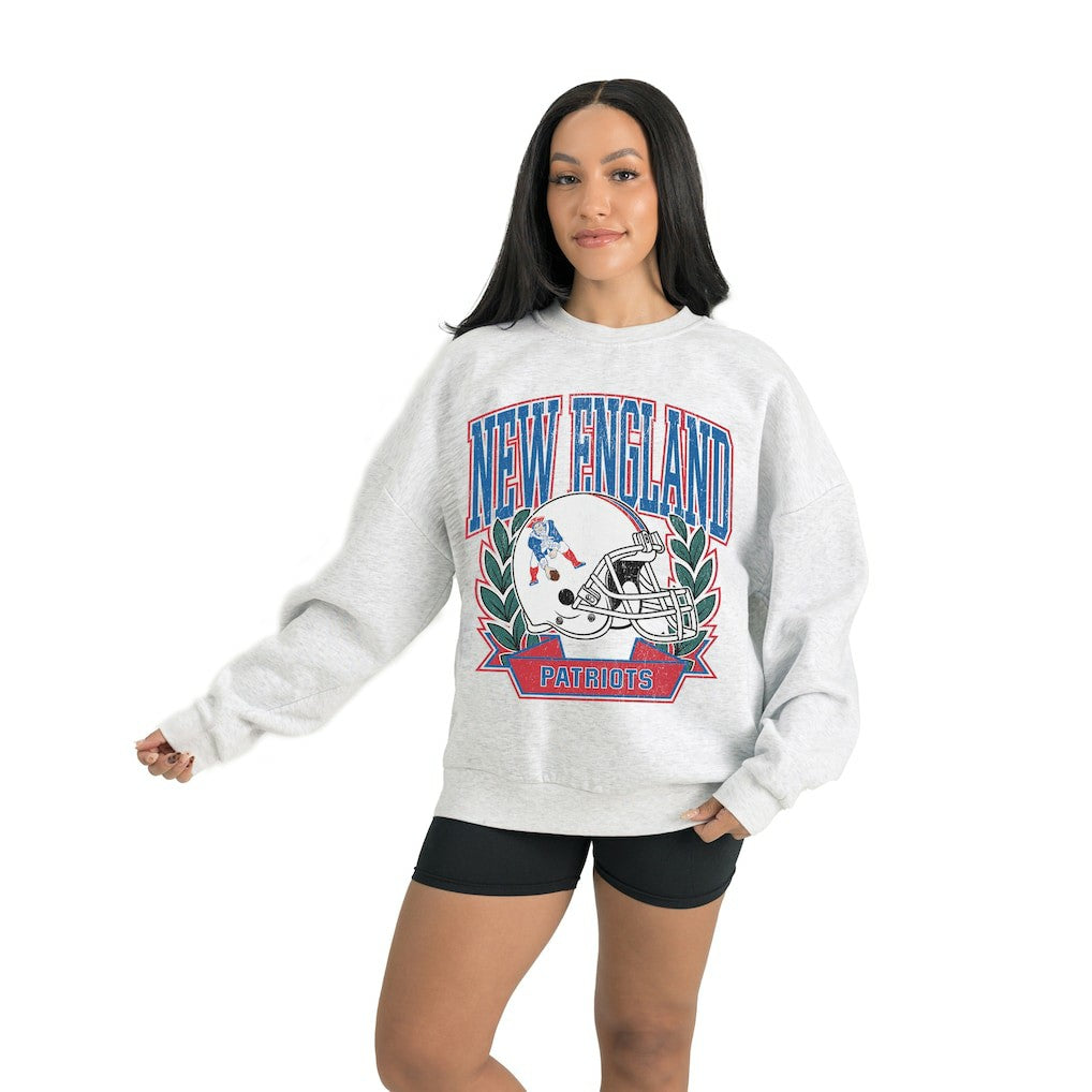 New England Patriots Gameday Couture Women's Heritage Premium Fleece Pullover Sweatshirt Gray | NFL