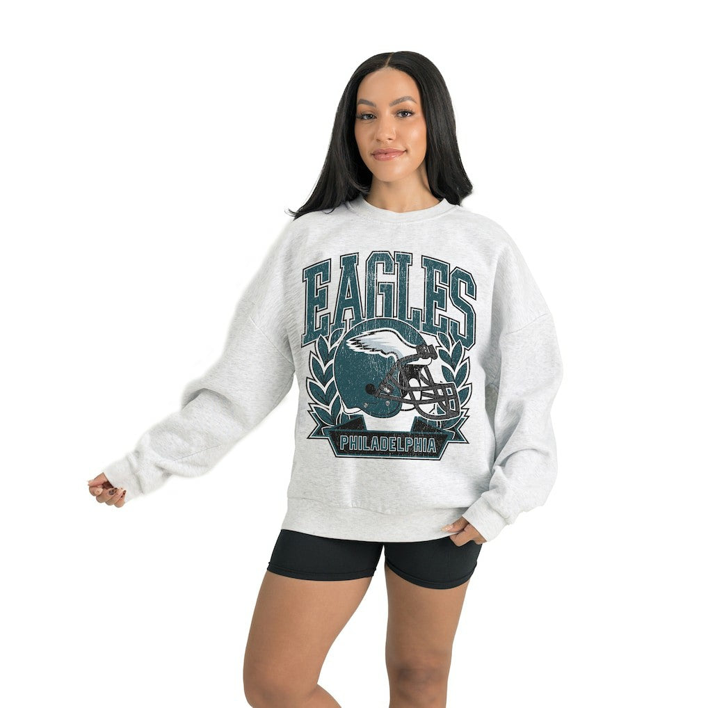 Philadelphia Eagles Gameday Couture Women's Heritage Premium Fleece Pullover Sweatshirt Gray | NFL