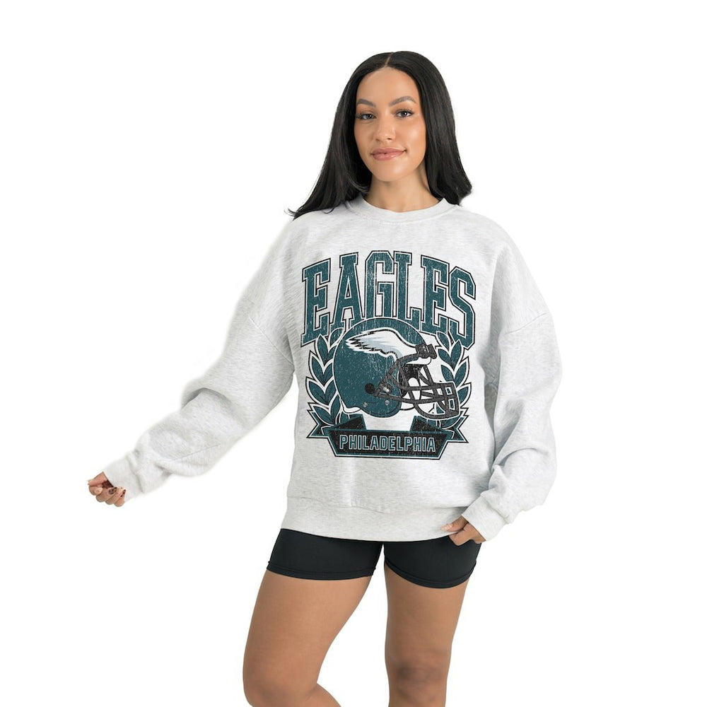 Philadelphia Eagles Gameday Couture Women's Heritage Premium Fleece Pullover Sweatshirt Gray | NFL