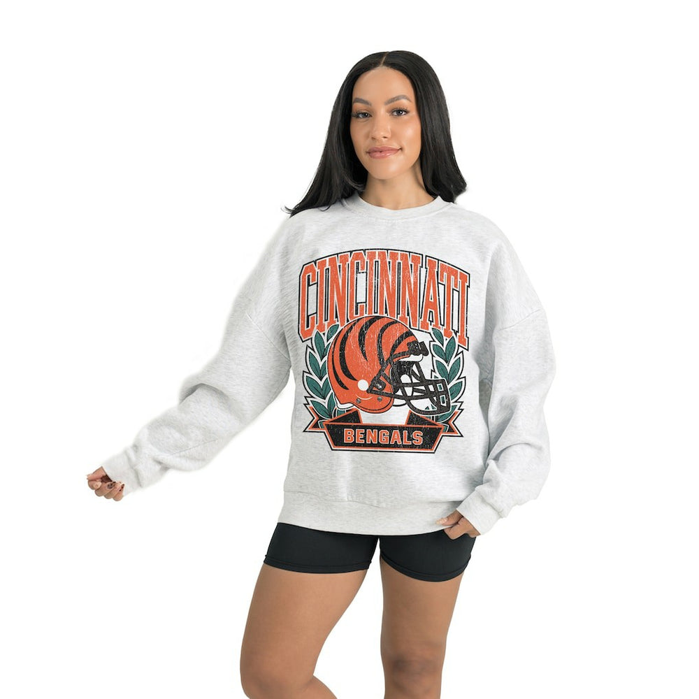 Cincinnati Bengals Gameday Couture Women's Heritage Premium Fleece Pullover Sweatshirt Gray | NFL