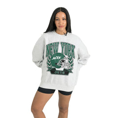 New York Jets Gameday Couture Women's Heritage Premium Fleece Pullover Sweatshirt Gray | NFL