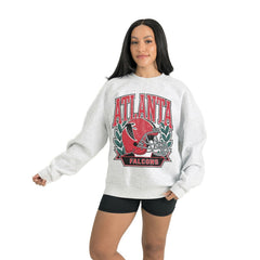 Atlanta Falcons Gameday Couture Women's Heritage Premium Fleece Pullover Sweatshirt Gray | NFL