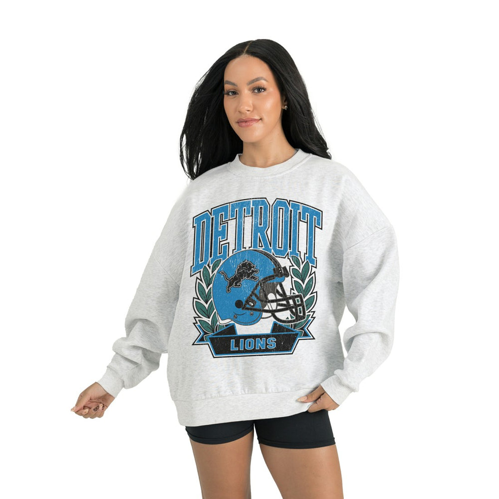 Detroit Lions Gameday Couture Women's Heritage Premium Fleece Pullover Sweatshirt Gray | NFL