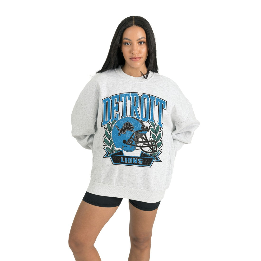 Detroit Lions Gameday Couture Women's Heritage Premium Fleece Pullover Sweatshirt Gray | NFL