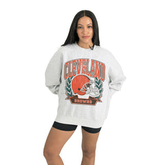 Cleveland Browns Gameday Couture Women's Heritage Premium Fleece Pullover Sweatshirt Gray | NFL