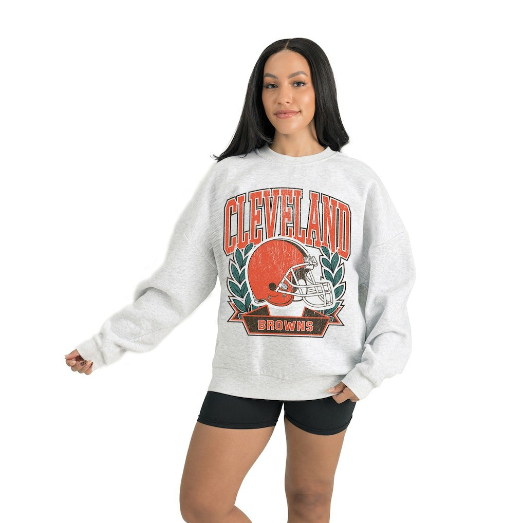 Cleveland Browns Gameday Couture Women's Heritage Premium Fleece Pullover Sweatshirt Gray | NFL