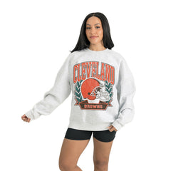 Cleveland Browns Gameday Couture Women's Heritage Premium Fleece Pullover Sweatshirt Gray | NFL