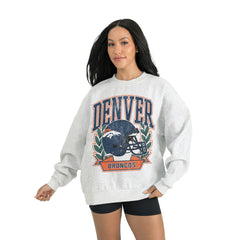 Denver Broncos Gameday Couture Women's Heritage Premium Fleece Pullover Sweatshirt Gray | NFL