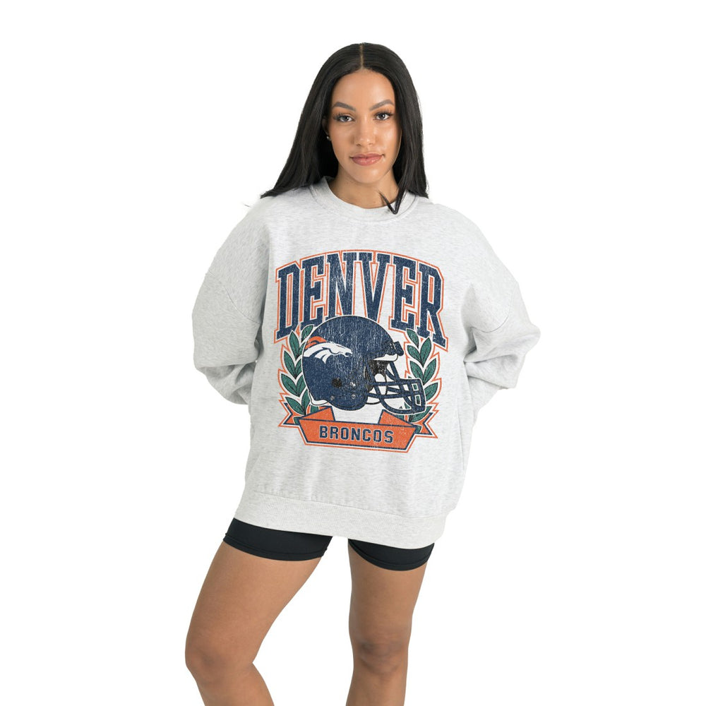 Denver Broncos Gameday Couture Women's Heritage Premium Fleece Pullover Sweatshirt Gray | NFL
