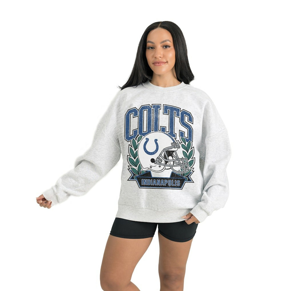 Indianapolis Colts Gameday Couture Women's Heritage Premium Fleece Pullover Sweatshirt Gray | NFL