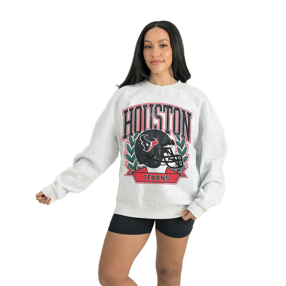 Houston Texans Gameday Couture Women's Heritage Premium Fleece Pullover Sweatshirt Gray | NFL