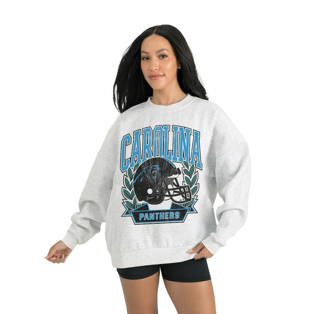 Carolina Panthers Gameday Couture Women's Heritage Premium Fleece Pullover Sweatshirt Gray | NFL