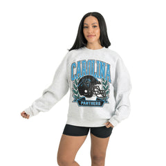 Carolina Panthers Gameday Couture Women's Heritage Premium Fleece Pullover Sweatshirt Gray | NFL