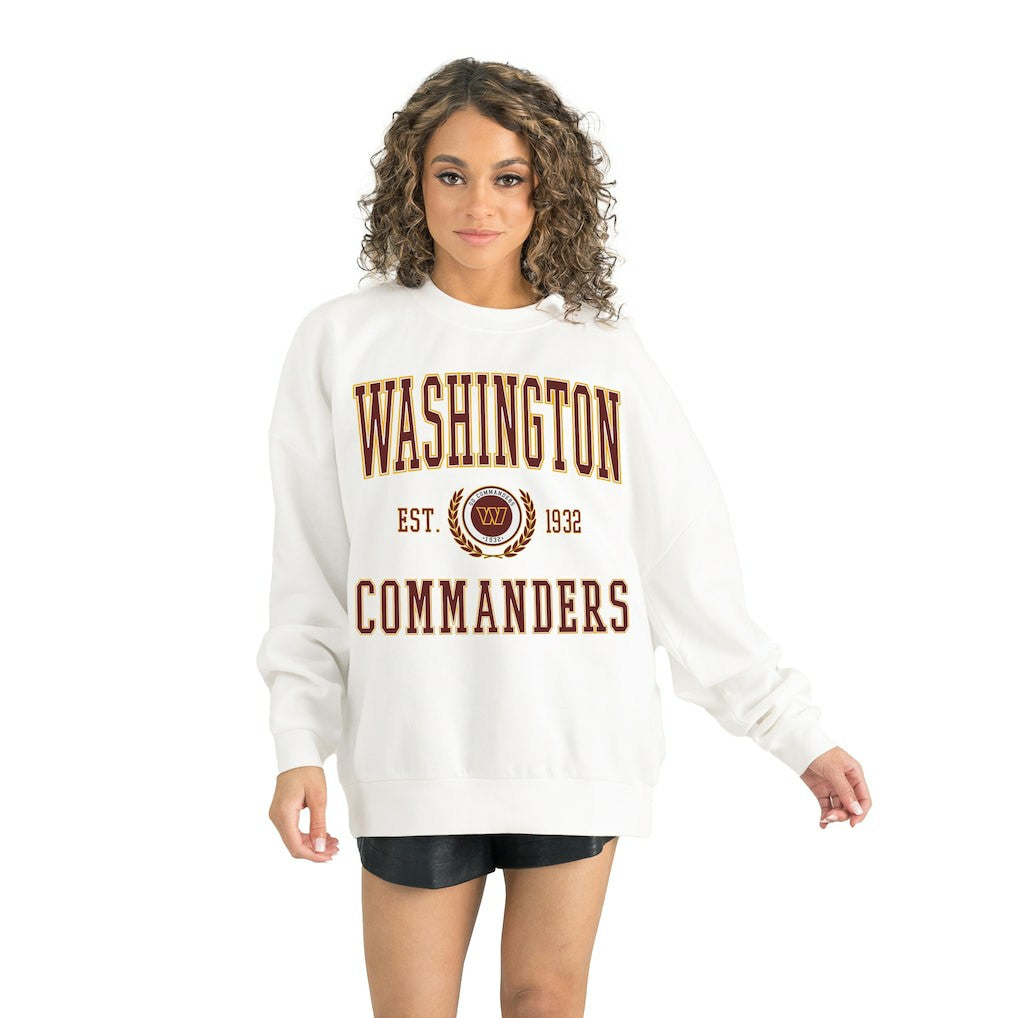 Washington Commanders Gameday Couture Women's Timeless Triumph Premium Fleece Pullover Sweatshirt White | NFL