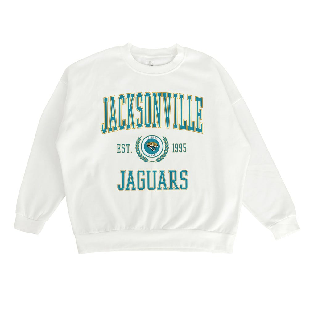 Jacksonville Jaguars Gameday Couture Women's Timeless Triumph Premium Fleece Pullover Sweatshirt White | NFL