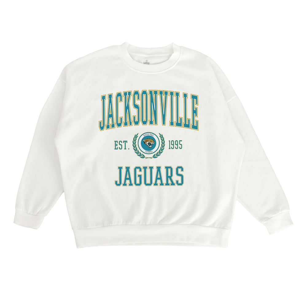 Jacksonville Jaguars Gameday Couture Women's Timeless Triumph Premium Fleece Pullover Sweatshirt White | NFL