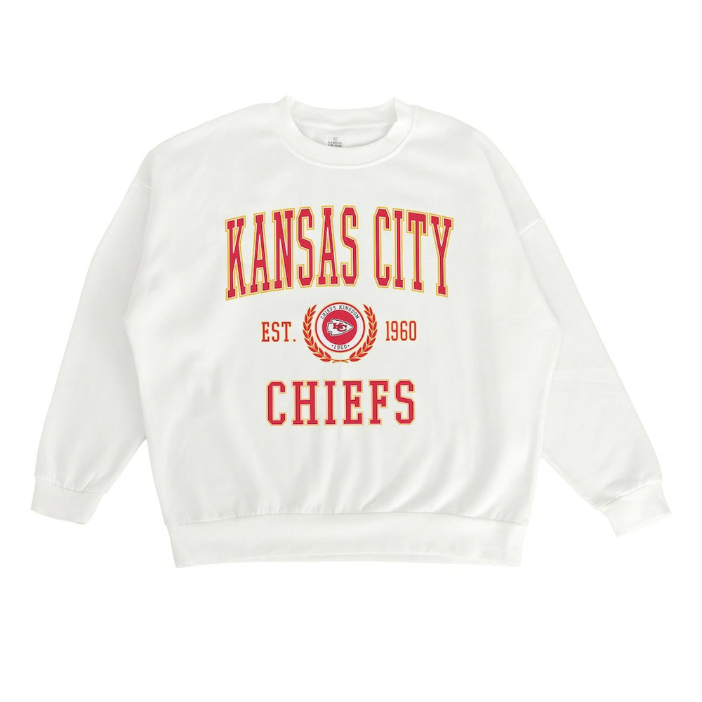 Kansas City Chiefs Gameday Couture Women's Timeless Triumph Premium Fleece Pullover Sweatshirt White | NFL