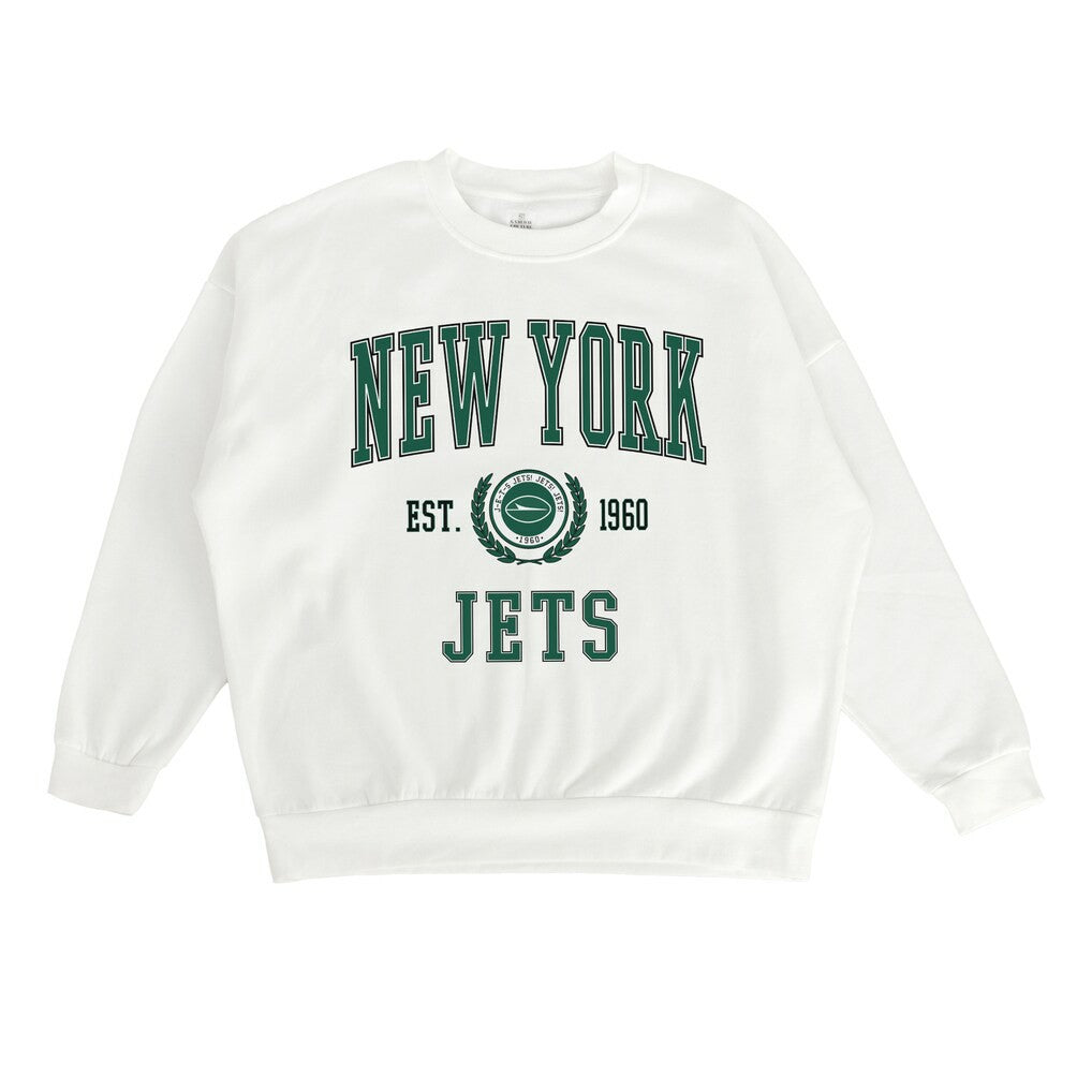 New York Jets Gameday Couture Women's Timeless Triumph Premium Fleece Pullover Sweatshirt White | NFL