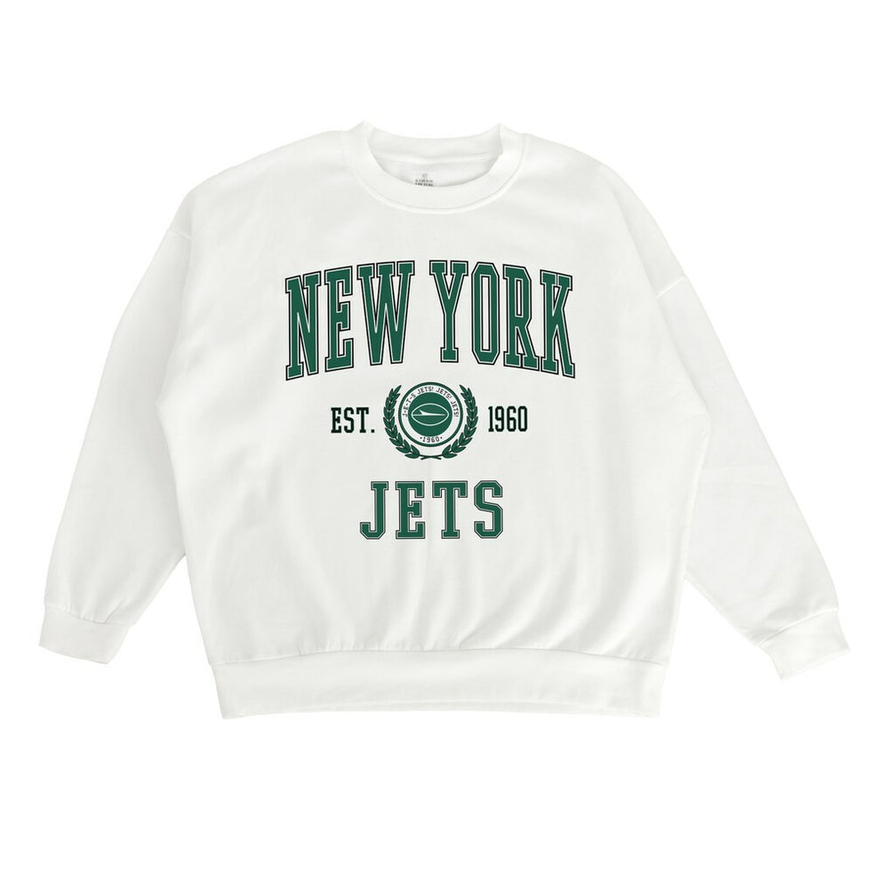 New York Jets Gameday Couture Women's Timeless Triumph Premium Fleece Pullover Sweatshirt White | NFL