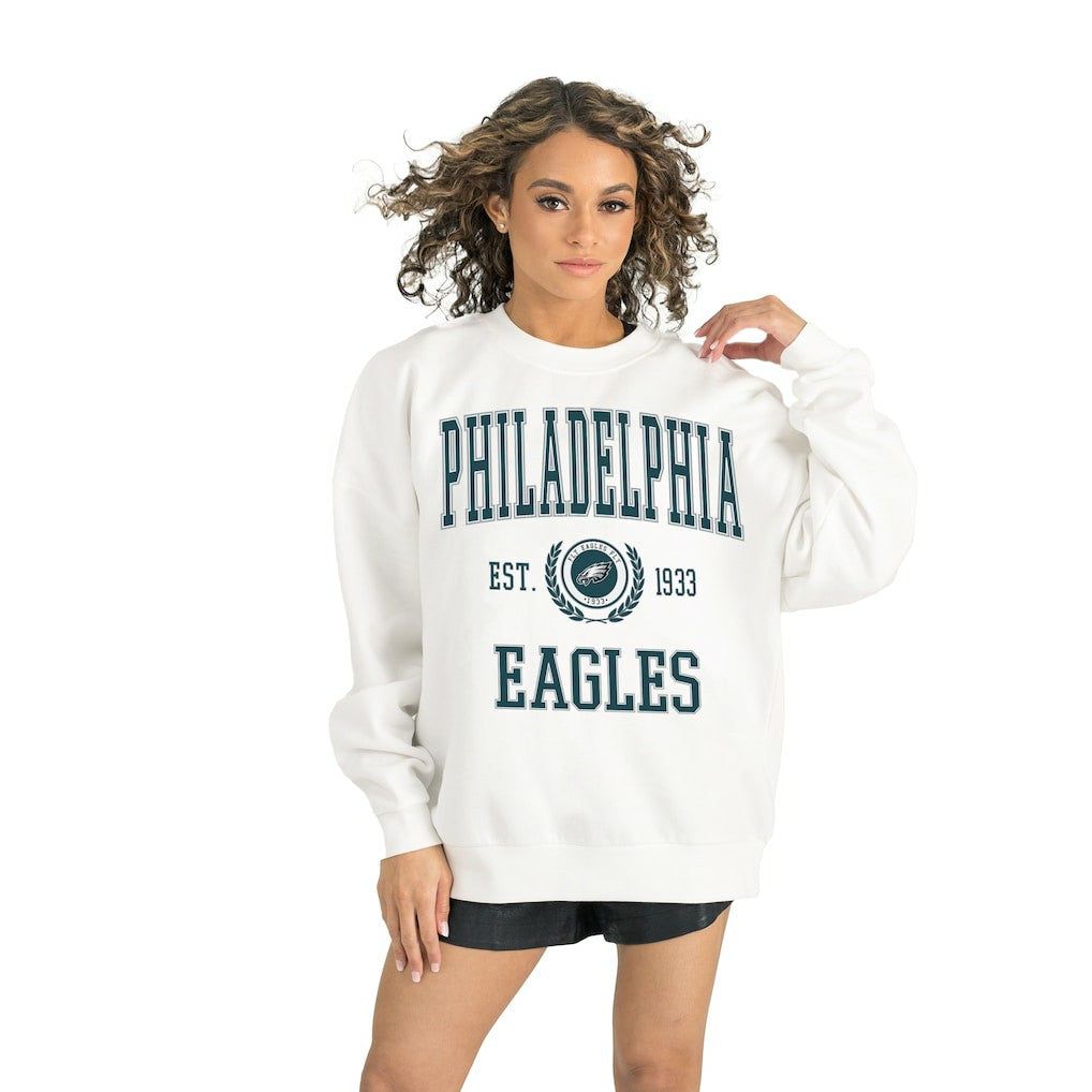 Philadelphia Eagles Gameday Couture Women's Timeless Triumph Premium Fleece Pullover Sweatshirt White | NFL