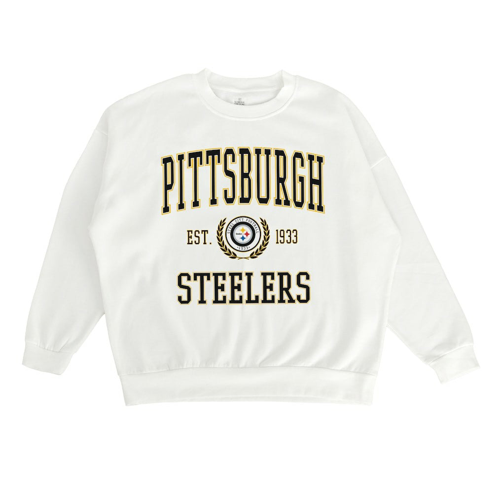 Pittsburgh Steelers Gameday Couture Women's Timeless Triumph Premium Fleece Pullover Sweatshirt White | NFL