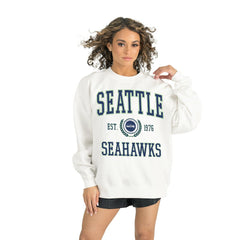Seattle Seahawks Gameday Couture Women's Timeless Triumph Premium Fleece Pullover Sweatshirt White | NFL