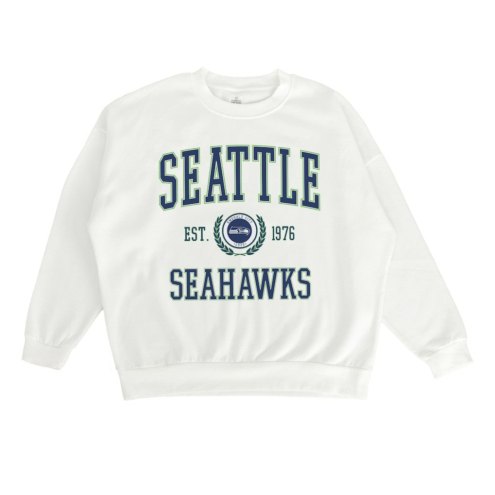 Seattle Seahawks Gameday Couture Women's Timeless Triumph Premium Fleece Pullover Sweatshirt White | NFL