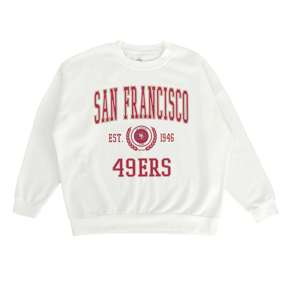 San Francisco 49ers Gameday Couture Women's Timeless Triumph Premium Fleece Pullover Sweatshirt White | NFL