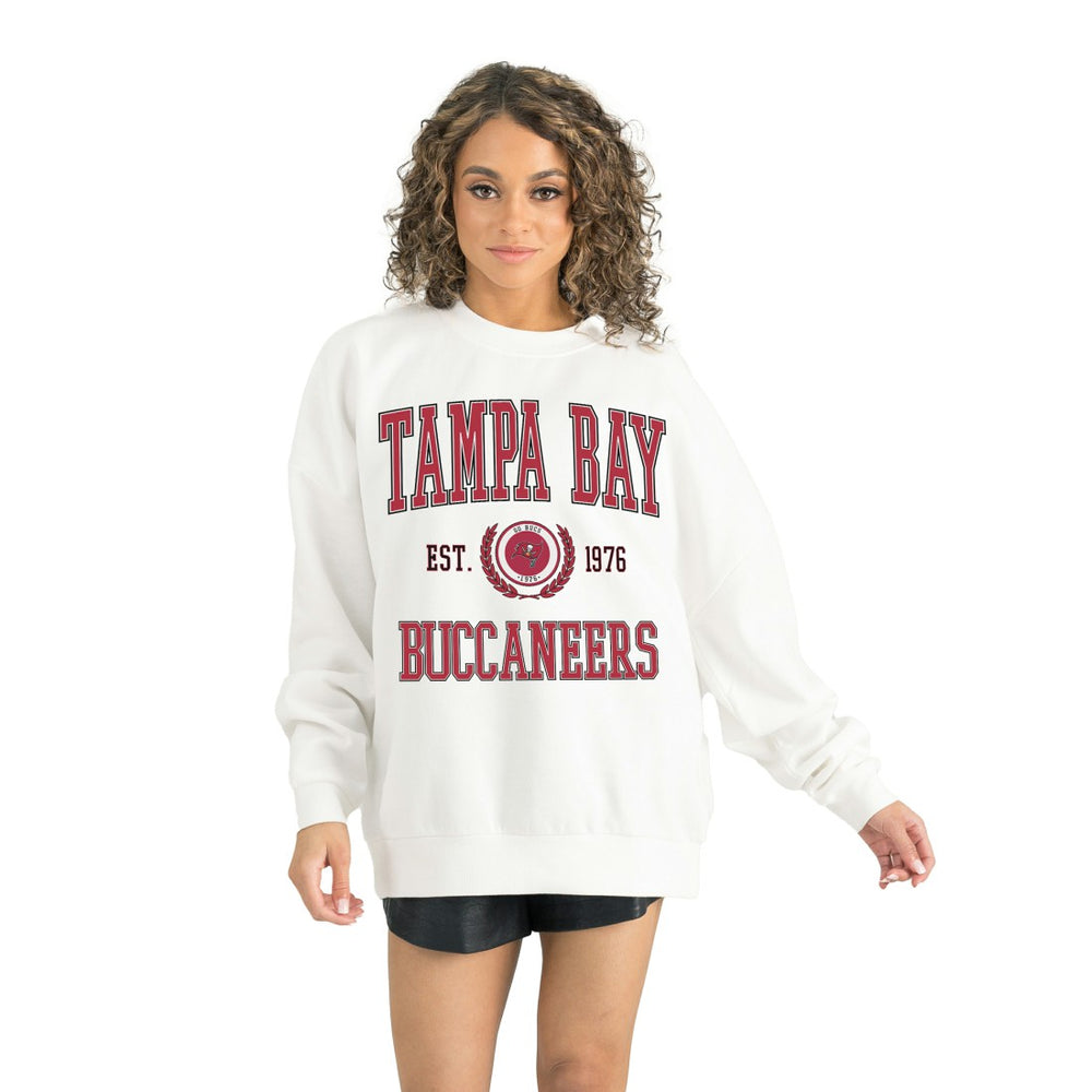 Tampa Bay Buccaneers Gameday Couture Women's Timeless Triumph Premium Fleece Pullover Sweatshirt White | NFL