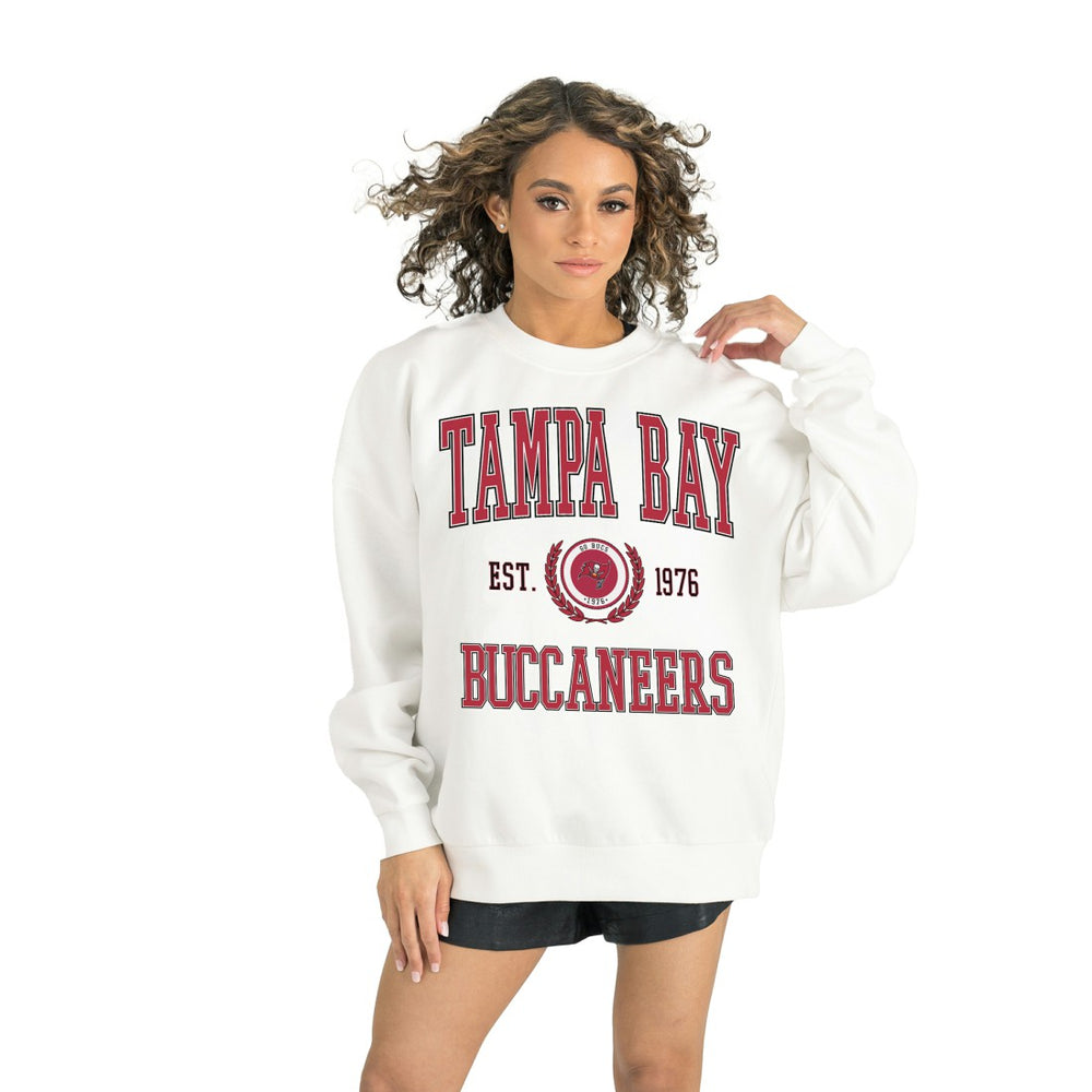 Tampa Bay Buccaneers Gameday Couture Women's Timeless Triumph Premium Fleece Pullover Sweatshirt White | NFL